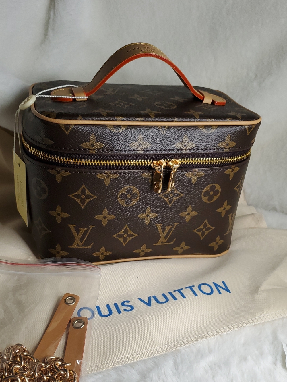 Lv Brown Monogram Canvas Vanity Case with Top Handle